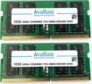64GB Kit 2x32GB DDR4-3200 PC4-25600 SODIMM Laptop Memory by AVARUM RAM