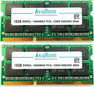 32GB Kit 2X16GB DDR3L-1600Mhz PC3L-12800 2RX8 SO-DIMM Laptop Notebook Memory by AVARUM RAM