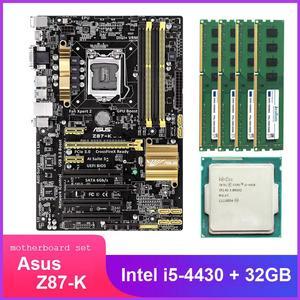 Asus Z87-K Motherboard Combo Set with Intel Core i5-4430 LGA 1150 CPU 4pcs X 8GB = 32GB 1600MHz DDR3L Memory by Avarum Ram