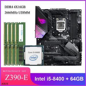Asus ROG STRIX Z390-E GAMING ATX Desktop Motherboard Combo Set with Intel Core i5-8400 LGA 1151 CPU 4pcs X 16GB = 64GB 2666MHz DDR4 Memory by Avarum Ram