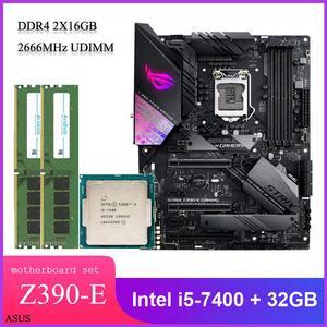 Asus ROG STRIX Z390-E GAMING ATX Desktop Motherboard Combo Set with Intel Core i5-7400 LGA 1151 CPU 2pcs X 16GB = 32GB 2666MHz DDR4 Memory by Avarum Ram