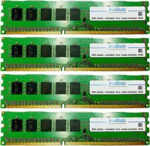32GB Kit (4X8GB) DDR3L 1600 PC3L-12800 2Rx8 ECC Unbuffered EUDIMM Memory by Avarum RAM