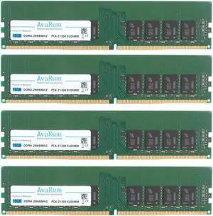 64GB 4x16GB DDR4-2666 PC4-21300 2Rx8 ECC Unbuffered EUDIMM Memory by Avarum RAM