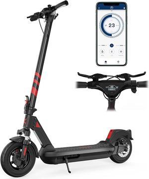 RCB Electric Scooter for Adults with APP, Front and Rear Double Shock Absorption, 500W Power, 22 Miles Long Range & Max Speed 18MPH, 10" Inner Honeycomb Tires, e Scooter Folding & Waterproof Certified