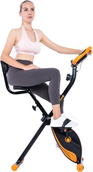 GEARSTONE Exercise Bike, Foldable Indoor Trainer for Home Cardio Training, Magnetic Resistance Bikes, Pulse Sensor, 100 kg Max Weight