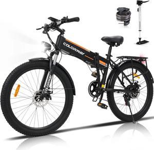 COLORWAY 26 Folding Electric bike,500W/12AH/36V Removable Battery, Light Aluminum Alloy E bike, Max speed up to 19.99MPH