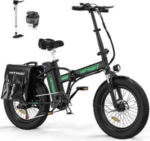 HITWAY Electric Bike for Adults, 20" x 4.0 Fat Tire Ebike with 750W Motor, 48V/15Ah Foldable Electric Bike, E Bike Long Range for Mountain Beach Snow, Shimano 7-Speed Electric Bicycle