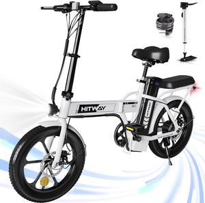 Electric Bike for Adults, E Bike with 36V/12Ah Removable Battery 16"×3.0 Fat Tire Folding Electric Bicycle with 500W 20MPH/20-45Miles Mountain E Bike for Men Women, IP54, UL2849 Certified