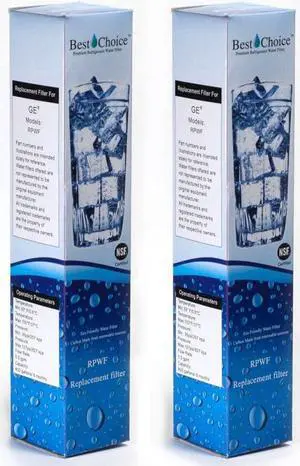 Best Choice Water Filters BCF 77 Compatible With GE RPWF Certified Refrigerator Replacement Cartridge 2-Pack (Does not fit RPWFE)