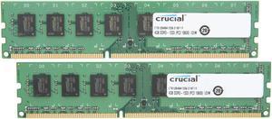 Crucial 8GB (2 x 4GB) 240-Pin DDR3 SDRAM DDR3 1333 (PC3 10600) Micron Chipset Desktop Memory  CT2KIT51264BA1339