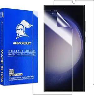 2 Pack MilitaryShield Screen Protector Designed for  Galaxy S23 Ultra 5G (6.8 Inch 2023 Release) Case Friendly HD Clear Film - Made in USA