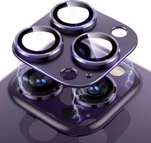 Uyiton for iPhone 14 Pro/iPhone 14 Pro Max Camera Lens Protector | Case-Friendly, Not Easy to Break, Military-Grade Sapphire Glass with Aluminum Metal Rear Camera Screen Cover, Purple Uyiton for iPhone 14 Pro/iPhone 14 Pro Max Camera Lens Protector | Case-Friendly, Not Easy to Break, Military-Grade Sapphire Glass with Aluminum Metal Rear Camera Screen Cover, Purple