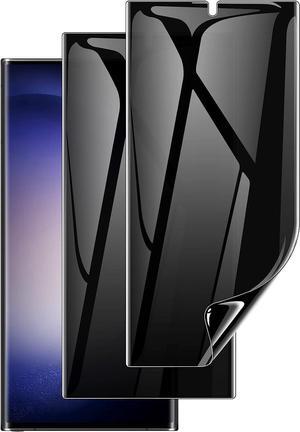 LYWHL [2 Pack] for Samsung Galaxy S23 Ultra Privacy Screen Protector [Not Glass], Anti-Spy Full Adhesive Flexible Film for Galaxy S23 Ultra 6.8, Compatible Fingerprint - Black