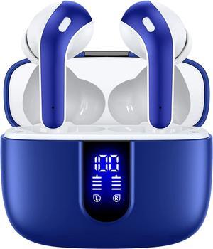 TAGRY Bluetooth Headphones True Wireless Earbuds 60H Playback LED Power Display Earphones with Wireless Charging Case IPX5 Waterproof in-Ear Earbuds with Mic for TV Smart Phone Laptop Computer Sports
