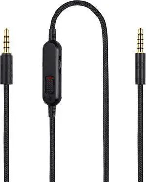 G Pro X Cord Detachable Gaming Headset Cable Replacement for  G Pro / G433 / G233 3.5mm(1/8) Nylon Braided Wire with Inline Mute Switch and Volume Controller 6ft Long