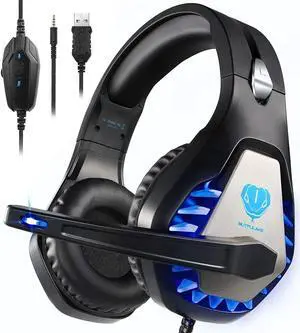 Gaming Headset for PS4, Xbox One, PC, PS5, Laptop, Mac, Nintendo Switch, 3.5MM Noise Cancelling Over Ear Headphones with Mic, Bass Surround, Soft Memory Earmuffs (Black) Gaming Headset for PS4, Xbox One, PC, PS5, Laptop, Mac, Nintendo Switch, 3.5MM Noise Cancelling Over Ear Headphones with Mic, Bass Surround, Soft Memory Earmuffs (Black)