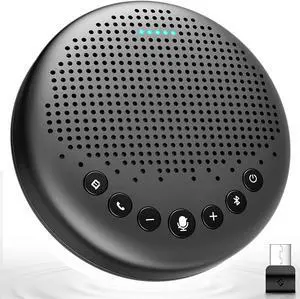 Conference Speaker and Microphone - EMEET Luna 360° Voice Pickup w/Noise Reduction/Mute/Indicator USB Bluetooth Speakerphone w/Dongle for 8 People Daisy Chain for 16 Compatible with Leading Software