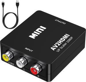 RCA to HDMI Converter AV to HDMI Video Audio Converter Adapter 1080P Support PAL/NTSC for TV/PC/ PS3/ STB/Xbox/VHS/VCR/Camera/DVD with USB Power Cable