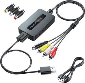 RCA Svideo to HDMI Converter with HDMI Cable(RCA and Svideo Integrated), RCA S-Video HDMI Converter, CVBS Composite AV to HDMI Converter