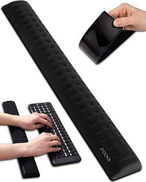 i-Rocks Memory Foam Keyboard Wrist Rest - Pain-Reducing Non-Slip Rubber Base Wrists Rest Support - Cooling Ergonomic Laptop & Computer Keyboard Pad for Long Hours of Work Studying Gaming - Black