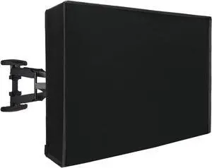 Waterproof Outdoor TV Cover - 65-70 inch Thick Fabric Dustproof & Weatherproof with Remote Control Pocket Black