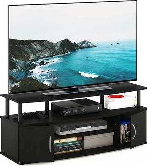 Furinno JAYA Large Entertainment Stand for TV Up to 55 Inch, Blackwood Furinno JAYA Large Entertainment Stand for TV Up to 55 Inch, Blackwood