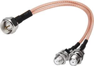 F-Type RG6 Splitter Coax Cable 75Ohm TV Antenna 3 Way Splitter Combiner F Male to F Dual Female RG316 Coaxial Cable 6inch