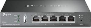 TP-Link ER605 V2 Wired Gigabit VPN Router, Up to 3 WAN Ethernet Ports + 1 USB WAN, SPI Firewall SMB Router, Omada SDN Integrated, Load Balance, Lightning Protection