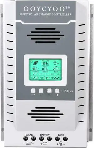 MPPT Charge Controller 100 amp 12V/24V Auto, 100A Solar Panel Charge Regulator with Blacklight LCD Display Max 100V for Lead-Acid Sealed Gel AGM Flooded Lithium Battery MPPT Charge Controller 100 amp 12V/24V Auto, 100A Solar Panel Charge Regulator with Blacklight LCD Display Max 100V for Lead-Acid Sealed Gel AGM Flooded Lithium Battery