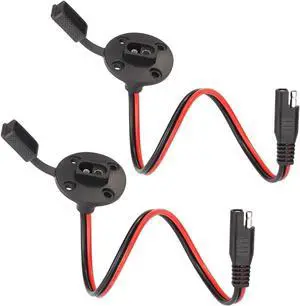 SAE Power Socket Sidewall Port Connector Extension 16AWG Cable, 2 Pin SAE To SAE Weatherproof Quick Connect Plug for Solar Generator Battery Charger, Pack of 2 SAE Power Socket Sidewall Port Connector Extension 16AWG Cable, 2 Pin SAE To SAE Weatherproof Quick Connect Plug for Solar Generator Battery Charger, Pack of 2