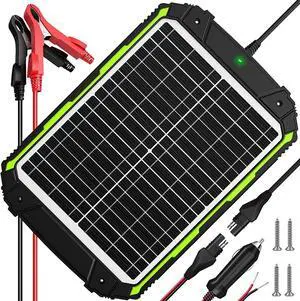20W 12V Solar Powered Battery Charger & Maintainer, Built-in Smart MPPT Charge Controller, Waterproof 20 Watt 12 Volt Solar Panel Trickle Charging Kits for Car Auto Boat RV Marine Trailer
