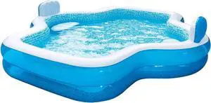 Members Mark Elegant Family Pool 10 Feet Long 2 Inflatable Seats with Backrests. New Version Members Mark Elegant Family Pool 10 Feet Long 2 Inflatable Seats with Backrests. New Version