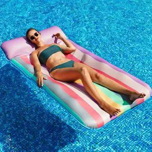 PARENTSWELL Oversized Float 72" x 38", X-Large Fabric-Covered Lounge Chair with Headrest, Inflatable Pool Lounger, Floaties, Party Decorations for Adults PARENTSWELL Oversized Float 72" x 38", X-Large Fabric-Covered Lounge Chair with Headrest, Inflatable Pool Lounger, Floaties, Party Decorations for Adults