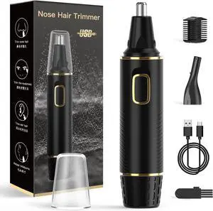 Nose Hair Trimmer for Men, 2025 Painless USB Rechargeable Nose Hair Trimmer, Ear and Nose Hair Trimmer for Men, Professional Facial Hair Trimmer with IPX7 Waterproof Dual Edge Blades