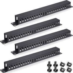 Navepoint 2U Metal Rack Mount Horizontal Cable Manager Duct Raceway for 19 Server Rack