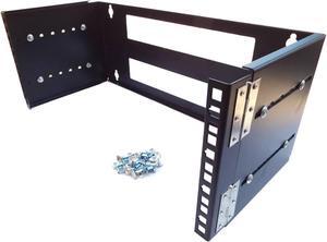 4U 19-Inch Hinged Extendable Wall Mount Bracket Network Equipment Rack - Black