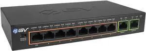 BV-Tech 8-Port PoE Switch with 2 Gigabit Uplink Ports  96W High-Power Budget, Compact Desktop Design, Extended Transmission up to 656ft  Durable, Easy Setup for Office & Home Networks