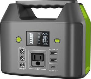 EnginStar Portable Power Station, 150W 155Wh Power Bank with 110V AC Outlet, 6 Outputs External Battery Pack Portable Backup Battery Laptop Charger with LED Light for Home Camping
