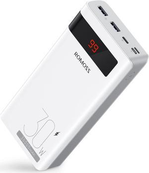 ROMOSS Power Bank 30000mAh Sense8ps pro, PD30W Type C External Battery Pack Portable Charger with Two-Way Super Charge Compatible with iPhone 13 Pro max/13/12/11, GalaxyS22 iPad Pro Android and More