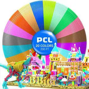 3D Printing Pen PCL Filament Refills 1.75mm, Pack of 20 Colors, Low Melting Temp of 70, High-Precision Diameter, Non-Toxic Non-Clogging(200 FT)not Included 3D Pen 3D Printing Pen PCL Filament Refills 1.75mm, Pack of 20 Colors, Low Melting Temp of 70, High-Precision Diameter, Non-Toxic Non-Clogging(200 FT)not Included 3D Pen