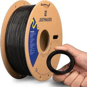 TPU 95A 3D Printer Filament, Suitable Resilience, Upgrade Cardboard Spool, 1kg, Dimensional Accuracy +/-0.05mm, 1.75mm, Black