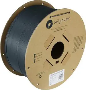 Polymaker PA6-CF Nylon Filament 1.75 Black, 2kg Carbon Fiber Nylon Filament 1.75mm, Cardboard Spool - PolyMide PA6-CF Warp Free Nylon 3D Printer Filament