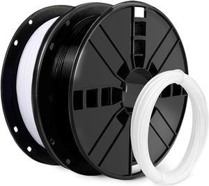 NovaMaker PLA Filament 1.75mm, Black+White PLA 3D Printer Filament Bundle with Cleaning Filament, 1kg Spool(2.2lbs) x 2, Dimensional Accuracy +/- 0.02mm, Fit Most FDM Printer (Black&White 2 Pack)