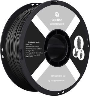 R QIDI TECHNOLOGY Matte PLA Filament 1.75mm, 3D Printer Filament PLA Rapido Matte 1kg Spool (2.2lbs), Suitable for Hyper Speed Printing, 3D Printing Filament Fit Most FDM 3D Printers, Matte Black