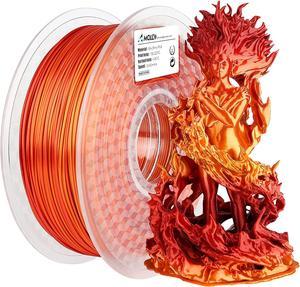 AMOLEN PLA 3D Printer Filament, PLA Filament 1.75mm Silk Shiny Filament Red Gold Filament, 3D Printing Gradient Filament 1KG/2.2lb