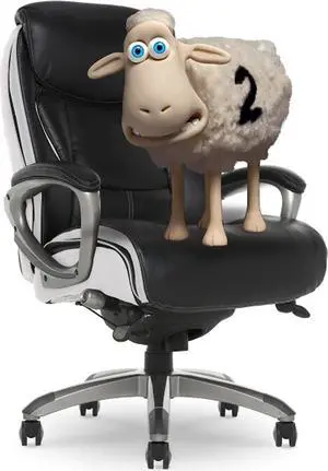 Serta Executive Office Smart Layers Technology Leather and Mesh Ergonomic Computer Chair with Contoured Lumbar and ComfortCoils, Black & White