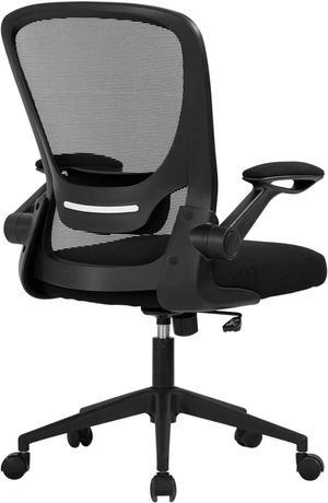 BestOffice Ergonomic Office Chair, Mesh Computer Chair Swivel Rolling Executive Desk Chair Task with Flip-Up Arms and Lumbar Support for Home Office, Black