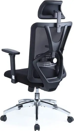 Ticova Ergonomic Office Chair - High Back Desk Chair with Adjustable Lumbar Support & 3D Metal Armrest - 130°Reclining & Rocking Mesh Computer Chair with Thick Seat Cushion & Rotatable Headrest