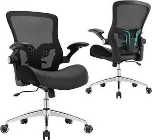 Office Chair, Ergonomic Desk Chair with Wide & Soft Sponge Molded Cushion, 400LBS Heavy Mesh Mid-Back Home Office Desk Chair with Adjustable Seat Height, Executive Computer Task Chair