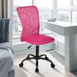 Ergonomic Desk Chair Mid Back Mesh Chair Height Adjustable Office Chair, Home Office Chair Modern Task Computer Chair No Armrest Executive Rolling Swivel Chair with Casters,Pink